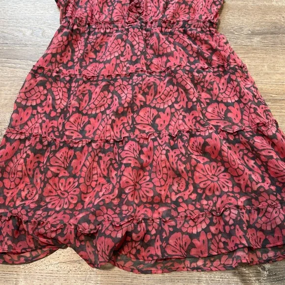 AMerican Eagle Outfitters Womens Sz 4 Boho Sheer Tiered Dress Ruffle - Picture 3 of 8